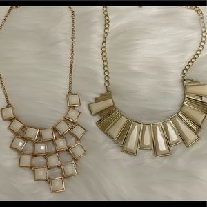 2$15 White & Gold Statement Necklaces